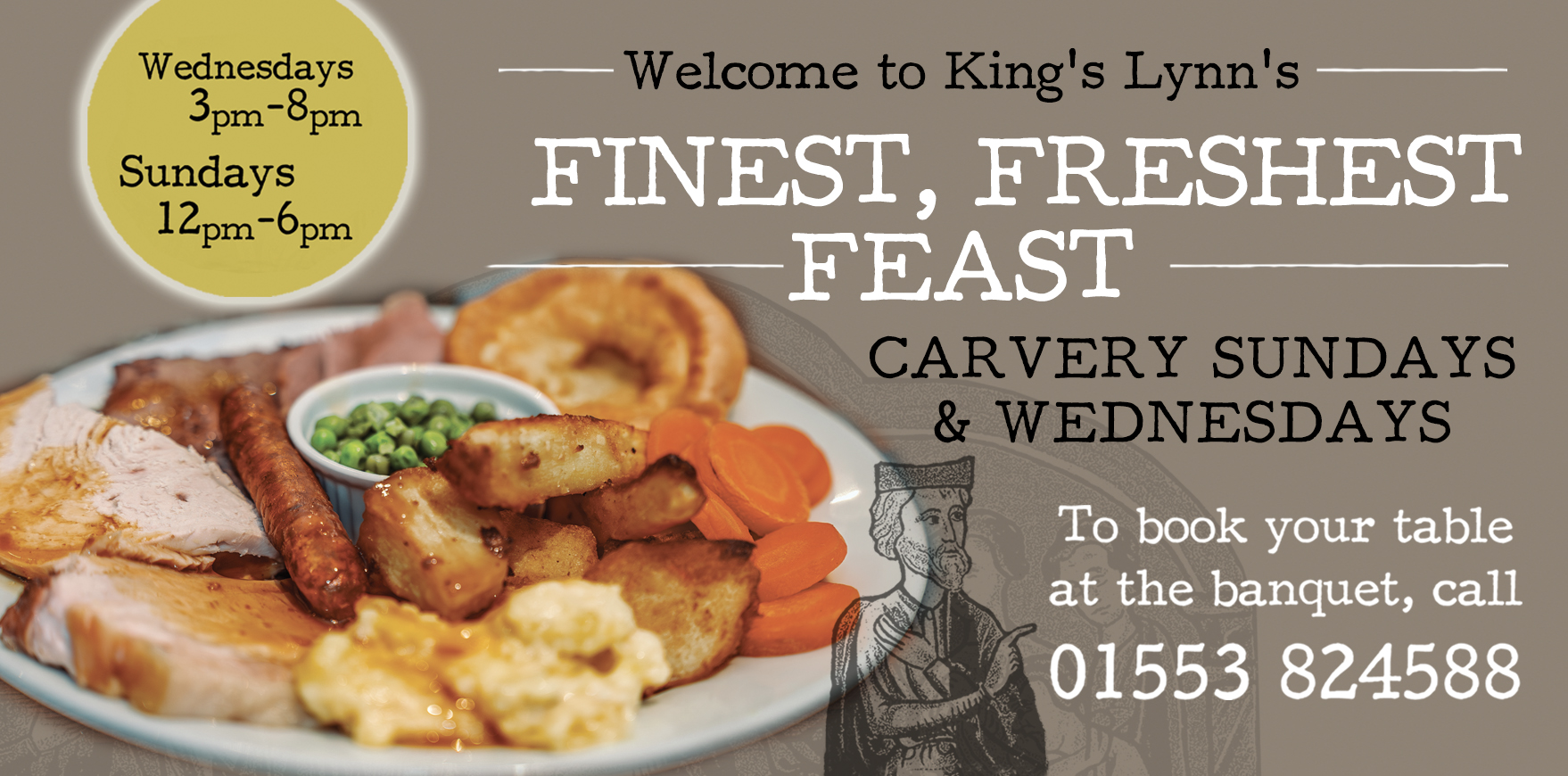 Sunday carvery served with locally source produce Sunday carvery served with locally source produce